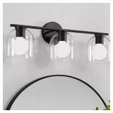 $109 23 IN. 3-LIGHT MODERN BLACK VANITY LIGHT WITH