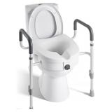 VEVOR RAISED TOILET SEAT WITH ARMS, 350 LBS CAPACI