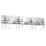 $104 ESPIRD CHROME LIGHT FIXTURES, 4 LIGHT BATHROO