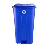 45 GAL. BLUE OUTDOOR VENTED RECYCLING TRASH CAN WI