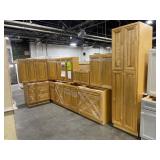 $15500 12 PC. GLAZED MOCHA KITCHEN CABINET SET