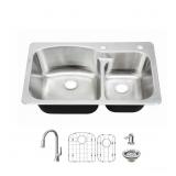 $310 GLACIER BAY 33 IN. DROP-IN 60/40 DOUBLE BOWL