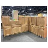 $15000 13 PC. MAPLE TOFFEE KITCHEN CABINET SET
