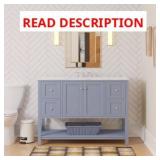 $1200 KBC LAKESHORE 48" WOOD BATHROOM VANITY W/ EN