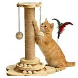 WOODEN CAT SCRATCHING POST, 4 IN 1 CAT SCRATCHER K