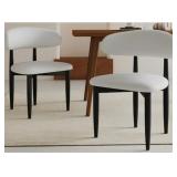UPHOLSTERED RUBBER WOOD FAUX LEATHER DINING CHAIR(