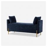 $202 CLAUDIUS MODERN NAVY UPHOLSTERED FLIP TOP STO