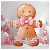 NOVABRIGHT 3 FT PINK GINGERBREAD CHRISTMAS PARTY D