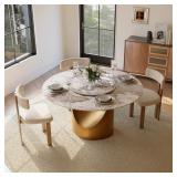 $1699 POVISON 51" ROUND GLOSSY PANDORA DINING TABL