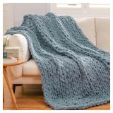 WESHIONGOO CHUNKY KNIT BLANKET THROW 51" 63" KNITT