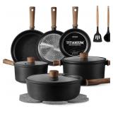 CAROTE NONSTICK POTS AND PANS, INDUCTION TITANIUM
