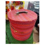 VINTAGE HAT BOX, PINK/RED
