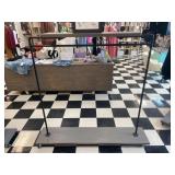 GREY & BLACK INDUSTRIAL ROLLING MERCHANDISER RACK
