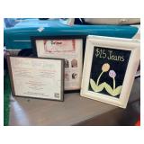 1 LOT: (2) BLACK FRAMED PICTURE FRAMES & (1) 2- SI