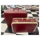 1 LOT: (2) VINATGE LUGGASE CASES, RED