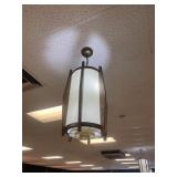 1 LOT: (2) WOOD & WHITE DECORATIVE LIGHTING FIXTUR