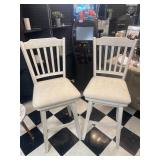 1 LOT: (2) WHITEWASH HIGH TOP DINING CHAIRS