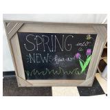 GREY WOOD FRAMED CHALKBOARD SIGN