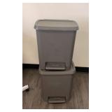 1 LOT: (2) GREY TRASH CANS