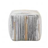 FINDLAY MULTI COLOR JACQUARD FABRIC SQUARE POUF