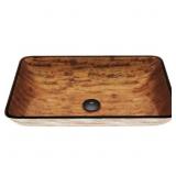 $144 GLASS RECTANGULAR VESSEL BATHROOM SINK IN WOO