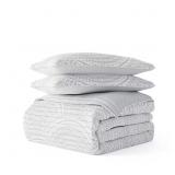 ALL SEASON 3-PCS SCALLOP REVERSIBLE MICROFIBER QUI