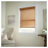 CHESTNUT CORDLESS PREMIUM FAUX WOOD BLINDS WITH 2.