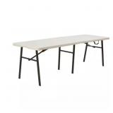 8 FT ALMOND/BRONZE PLASTIC 95. 9IN 4 LEGS DINING T