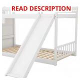 TWIN OVER TWIN BUNKBED WITH SLIDER AND STAIR - WHI