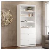 $319 WARSON WHITE 85 IN. H STORAGE CABINET WITH 3