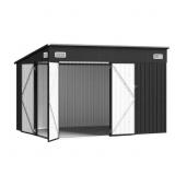 $436 BLACK 10 FT. W X 8 FT. D OUTDOOR LEAN TO STOR