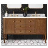 $1139 COLLETTE 60 IN. DOUBLE SINK CINNAMON OAK BAT