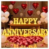 HAPPY ANNIVERSARY DECORATIONS, LIGHT UP LETTERS SI