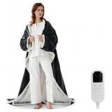 WEARABLE HEATED BLANKET WITH FOOT POCKET, ELECTRIC