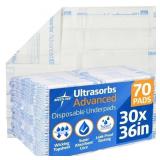 $117 MEDLINE ADVANCED ULTRASORBS DRYPADS, 30" X 36
