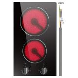 $157 2 BURNER ELECTRIC COOKTOP, NOXTON 12 INCH BUI