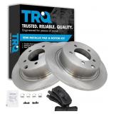 TRQ REAR BRAKE PAD AND ROTOR SET SEMI METALLIC SOL