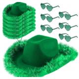 ZHANMAI COWBOY HAT COWGIRL HAT WITH FEATHERS AND H