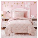 WINK DEER TWIN COMFORTER SET WITH SHEETS FOR GIRLS