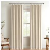 100% BLACKOUT SHIELD LINEN LOOK TEXTURED PINCH PLE