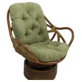 BLAZING NEEDLES SOLID MICROSUEDE SWIVEL ROCKER CHA