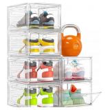THICKENED CLEAR SHOE STORAGE ORGANIZER WITH MAGNET