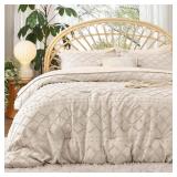 BEDSURE OVERSIZED KING COMFORTER SET - BEIGE COMFO