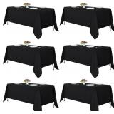 FITABLE BLACK TABLECLOTHS FOR RECTANGLE TABLES, 6