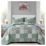 MYBEDSOUL SAGE GREEN BOHO KING QUILT SET, 3-PIECE
