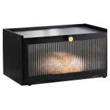 ETMI BLACK BREAD BOX FOR KITCHEN COUNTERTOP - MODE