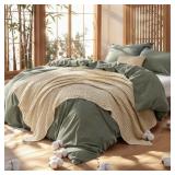 BEDSURE 5 PCS COTTON COMFORTER SET WITH COTTON WAF