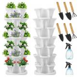 UMIGY 2 SET OF 7 TIER VERTICAL PLANTER STACKABLE T