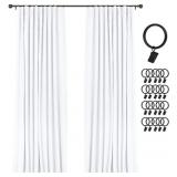 INOVADAY 100% BLACKOUT CURTAINS FOR BEDROOM, BLACK
