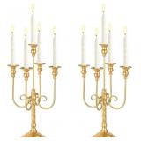 19.7IN GOLD CANDELABRA CENTERPIECES FOR TABLES, 2P